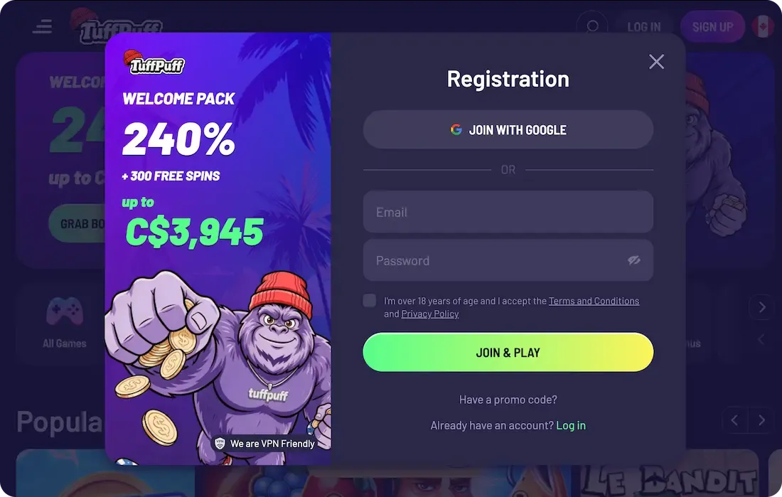 tuffpuff casino registration